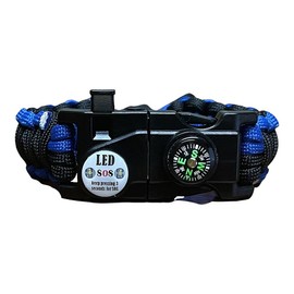 HEARTH BRANDS Survival Tactical Gear Kit with Paracord Bracelet, Fire Starter, Camping & Hiking - Blue/BlacK, HB-PSB-BLU/BLK