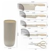 6-Pieces Beige Wooden Coating Stainless Steel Kitchen Knife Set with