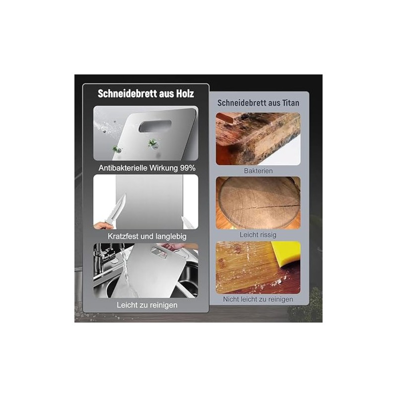 Cutium Titanium Cutting Board, Titanium Cutting Board, Pure Cut Titanium