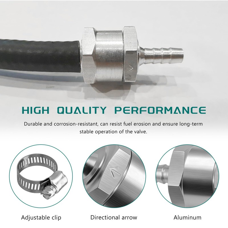 Gdnecad 2 PCS One Way Check Valve, 5/16" 8mm Aluminium