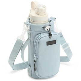 Refoiner Water Bottle Cover, Large Capacity, Water Bottle Holder, For Kids, Adults, Plastic Bottles, Portable, Crossbody Handbag, Smartphone Storage Pocket, Adjustable Strap, Convenient Storage