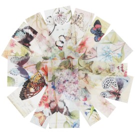 NIKOMIE Butterfly Vintage Decorative Scrapbooking Washi Stickers, DIY Crafts for Stationery, Diary, Card Making (45 pcs)