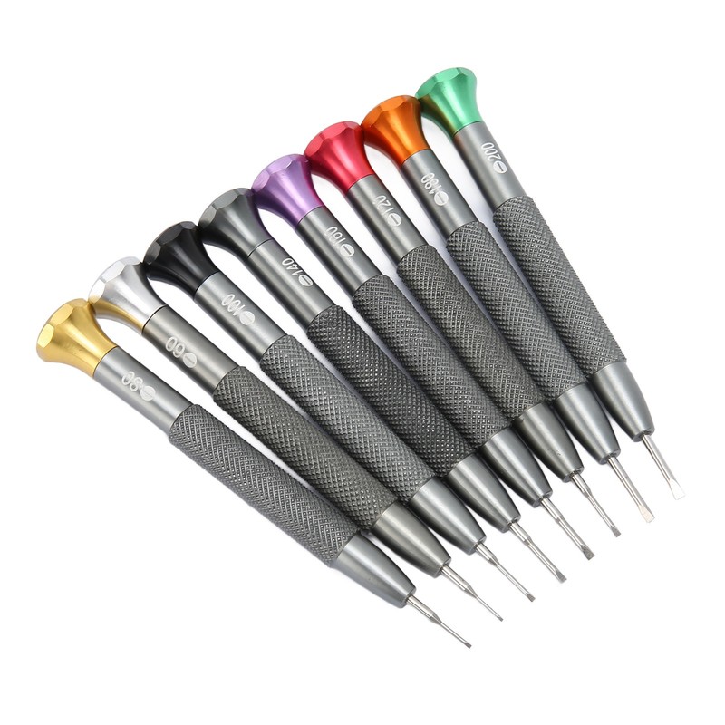 8 Pcs Watch Screwdriver Set 0.6 To 2mm Precise Slot