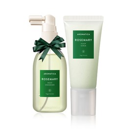 AROMATICA Rosemary Scalp Scrub and Scalp Spray Set - Protect and Refresh Your Hair from Toxins with Rosemary Oil
