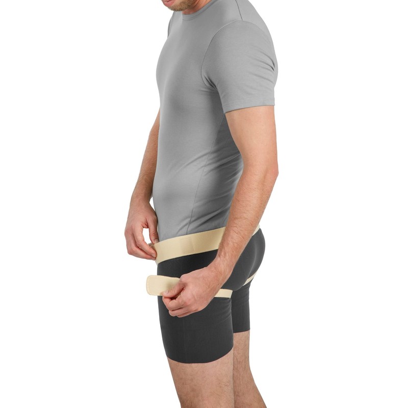 Movibrace Inguinal Groin Hernia Belt Beige (Medium, Double)