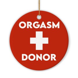 MAIANEY Orgasm Donor Ornament Funny Christmas Ornaments For Adults Dark Joke Prank Gag Gifts For Men Adult Humor Ornament Inappropriate Ornament Gifts Decorations Christmas Tree Xmas Hanging Ornaments