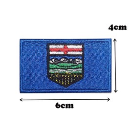 2PCS Alberta Flag Embroidered Patches, Durable Canadian AB Province Banner Tag,Iron On Badge For DIY Applique Clothes Accessories