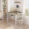 Hooseng 3 Piece Dining Table Set for 2, Small Wooden