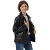 Girls Leather Jacket Trendy Motorcycle Faux Outerwear Kids Boys Soft