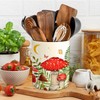 Hexagram Mushroom Decor Utensil Holder, Mushroom Kitchen Decor Ceramic Utensil