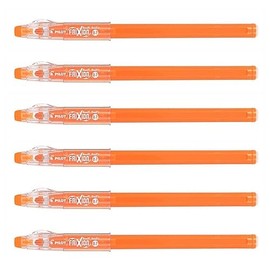 PILOT Frixion Ball Sticks 07 Rollerball Pens Medium Tip Orange Pack of 6