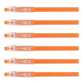 PILOT Frixion Ball Sticks 07 Rollerball Pens Medium Tip Orange Pack of 6