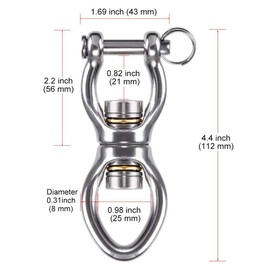 BeneLabel SUS304 Silent Bearing Swing Swivel, Tire Swing Swivel Safest Rotational Device Hanging Accessory for Aerial Dance, Children's Swing, Yoga Swing Sets, 1200 lb 360° Rotation