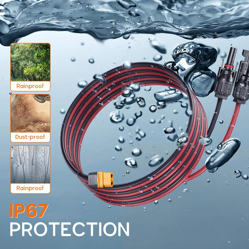 Keshoyal 10ft 12awg Solar Cable Xt60 Charge Extension Cable with