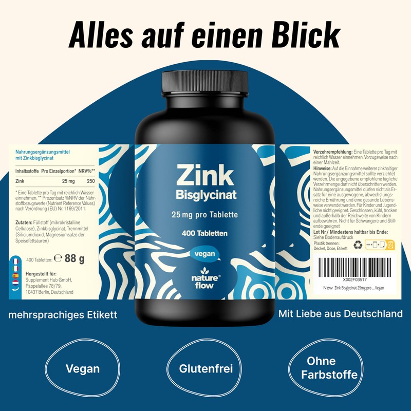Zinc Tablets High Dose 25 mg - 400 Tablets High