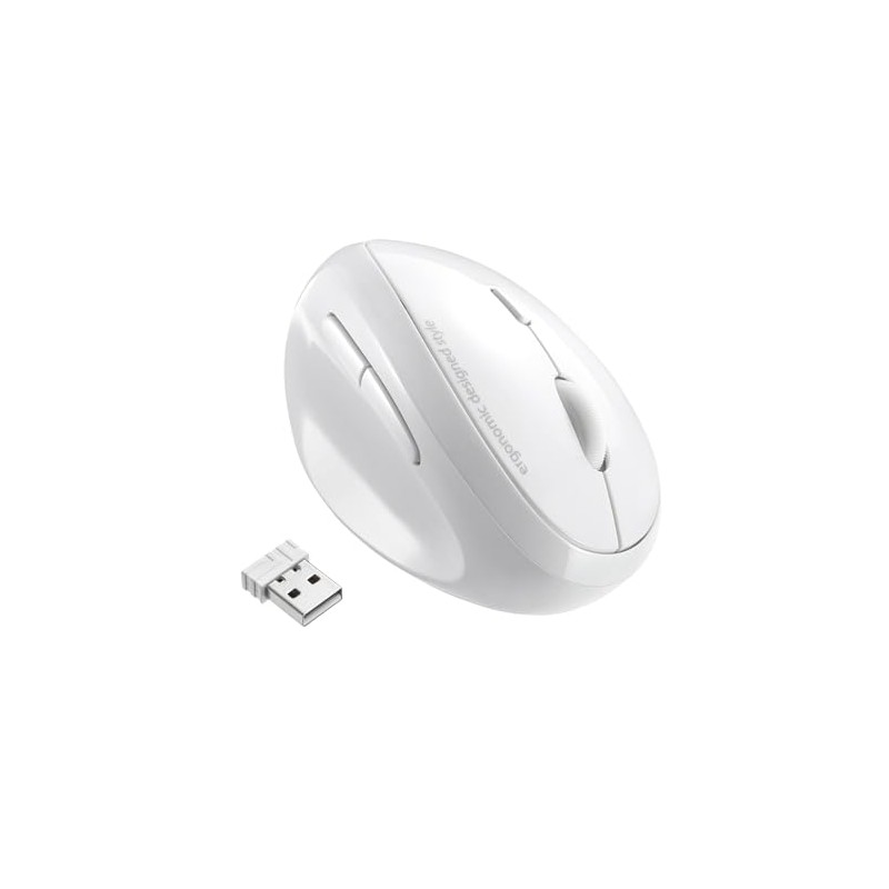 Sanwa 2.4G Wireless Left Handed Mouse, Ergonomic Left Hand Vertical