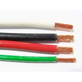 Wirenco 6 AWG White, Black and Red with 8 AWG Green THHN, Stranded Copper Cables (50 FEET)