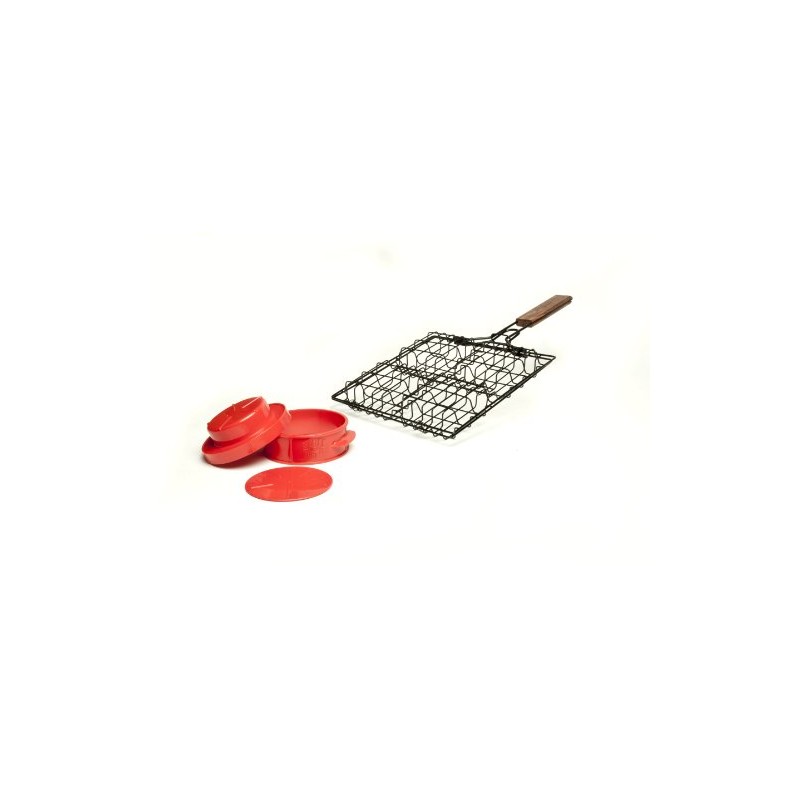 Charcoal Companion CC7308 Stuff-A-Burger 2 Piece Basket and Press Set