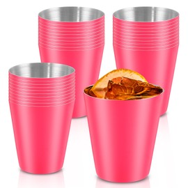 SMAODSGN 30 Pieces Pink Shot Glasses Stainless Steel 1 oz Unbreakable Metal Vintage Shot Cups Mini Tumble Shot Glass Bachelorette Wedding Favor Bulk for 21st Party Barware