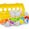 12 x Flex Matching Eggs Colour & Shape Sorter| Montessori