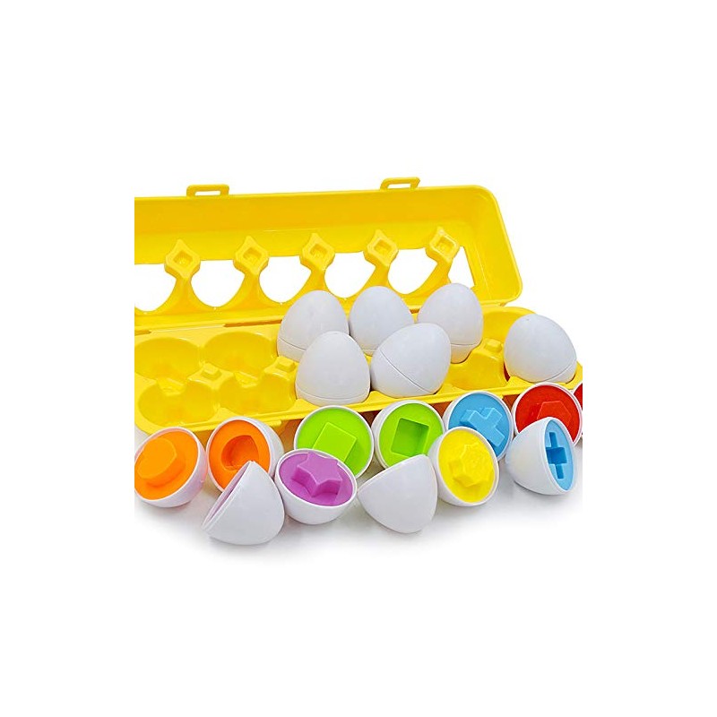 12 x Flex Matching Eggs Colour & Shape Sorter| Montessori