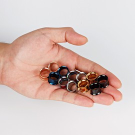 KUBOOZ 12pcs Set Colorful Stainless Steel Screwed Mix Ear Plugs Tunnels Gauges Stretcher Piercings 0g