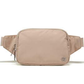 Everywhere Belt Bag Large 2L, Pander Waterproof Everywhere Fanny Pack Purse for Women and Men with Adjustable Strap. (Raw Linen)