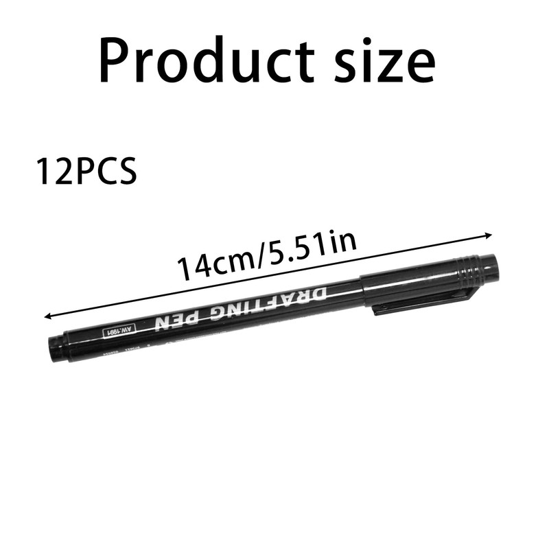 Tabanzhe Fineliner Pens Black-12PCS Art Pens Drawing Pens for Artist