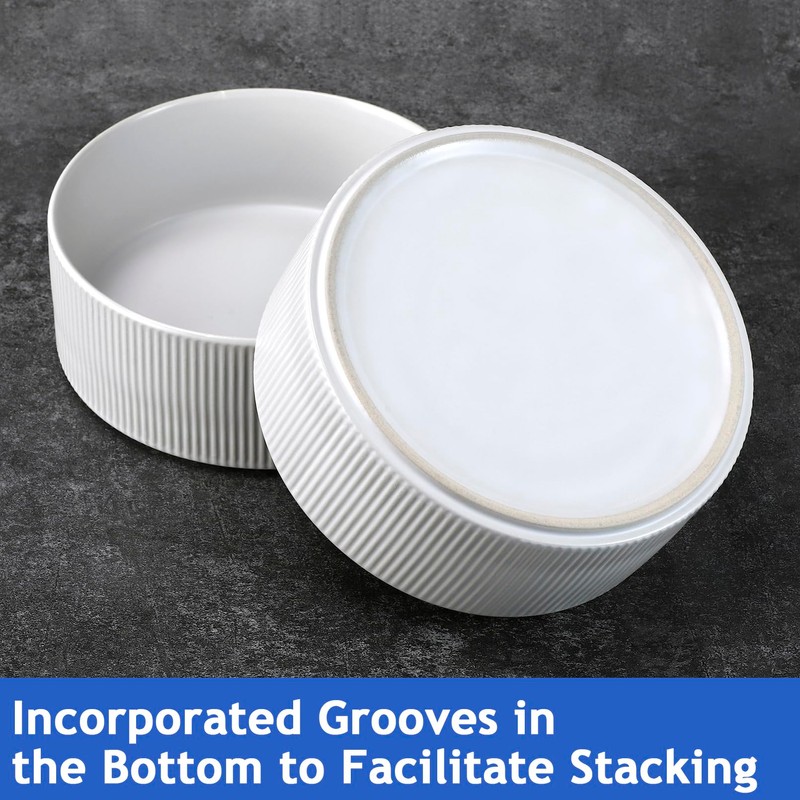 Jeffbaubl Cereal Bowls Set of 6, 6 Inch Ceramic Soup