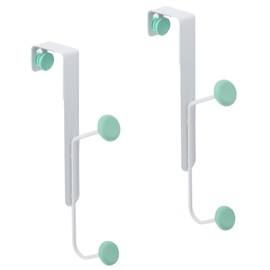 MOROBOR Over The Door Hooks, 2pcs Coat Hooks Hat Rack Adjustable Over Door Hangers Hooks with Sponge for Living Room Bathroom Bedroom Kitchen(White)