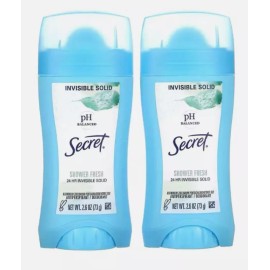 SECRET 24-Hour Antiperspirant Deodorant Stick Solid Shower Fresh 2.6oz (2-Pack)