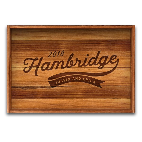 Serving Tray, Teak, Custom Serving Tray, Tray with Handles, Engraved,