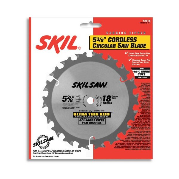 Skil 73518 5-3/8-Inch 18 Tooth ATB Saw Blade with 10mm Arbor