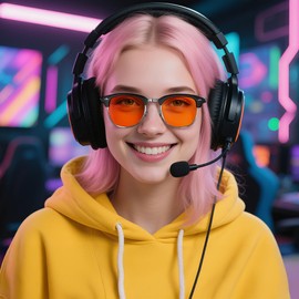 FEISEDY Gaming Glasses for Woman Men Amber Lenses Computer Blue Light Glasses Sleep Glasses B2631