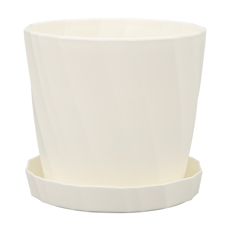 5 PCS Indoor Plant Pots with Base PP White Beautiful