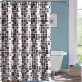 JTOOYS Household Shower Curtain, Mosaic Thick Waterproof Mildew-proof Bathroom Curtain, 180 * 180cm Polyester Fabric Super Wide Long Shower Curtain