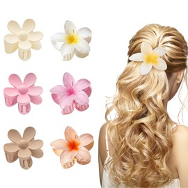 LUHOCIY Pack of 6 Flower Hair Clips, Flower Hair Clip, Hair Clip Flower for Women Girls Hair Accessories, Non-Slip Flower Hair Clips for Fixing Hair Girls Gift