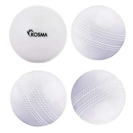 Kosma Pack of 4 Windball Cricket Ball | Indoor & Outdoor Soft Training Cricket Ball for Coaching Practice (White)