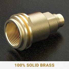 5042 QCC1 Propane Gas Fitting Hose Adapter with 1/4 Inch Male Pipe Thread, Propane Quick Connect Brass Fittings