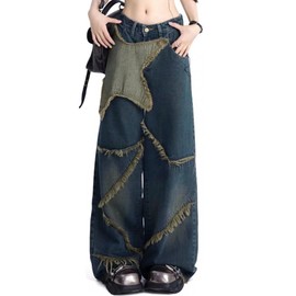 Womens Y2k Star Cargo Pants for Teen Girls - Baggy, Grunge, Emo Jeans