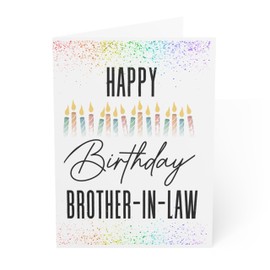 J&J'S TOYSCAPE Happy Birthday Card for Brother in law, Classic Happy Birthday Card, Special Birthday, Greeting Card with Envelope, Blank Inside, (Candle)