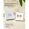 Zeuslia Rose Heart Birthstone Earrings for Women, 925 Sterling Silver