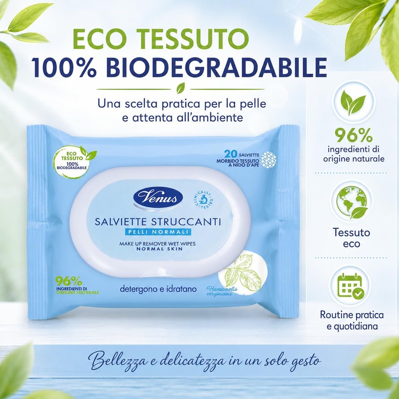 Salviettine Struccanti Venus 20pz Pelli