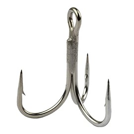Mustad Jorock Inline Treble Hooks, 3X Strong, JL73NP #8 (6 Pack)