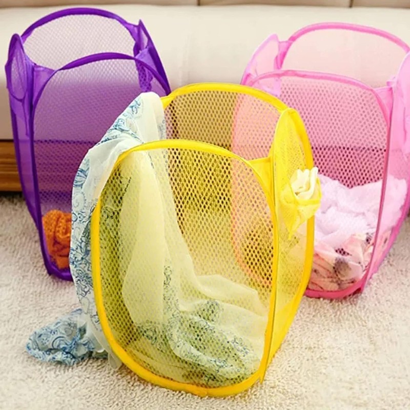 YIAGUN Laundry Baskets Pop Up Mesh Washing Bag, Foldable Laundry