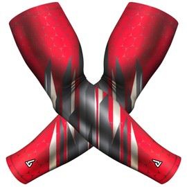 Compression Arm Sleeves For Sun Protection upf 50+ - Athletic Baseball Basketball Golf Football Sun Sleeves - Cooling Sleeves To Cover Arms - Driving Sun Protector - Tattoo Cover Up Sleeve