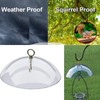 Transparent Bird Feeder Protective Dome Cover with Hook, Acrylic Hanging