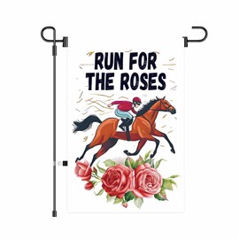 12x18 Inch Run For The Roses Garden Flag,Funny Flags Double Sided Seasonal Holiday Outside Party Decoration Yard Outdoor Sign (run1)