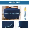 DKSLIPGO Ottoman Cover Stretch Ottoman Slipcover Round Ottoman Storage Cover