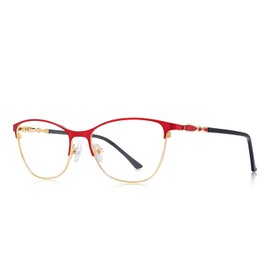 OLIEYE Cat Eye Reading Glasses For Women Retro Design Reader Computer Glasses with Spring Hinges (Red, 400)